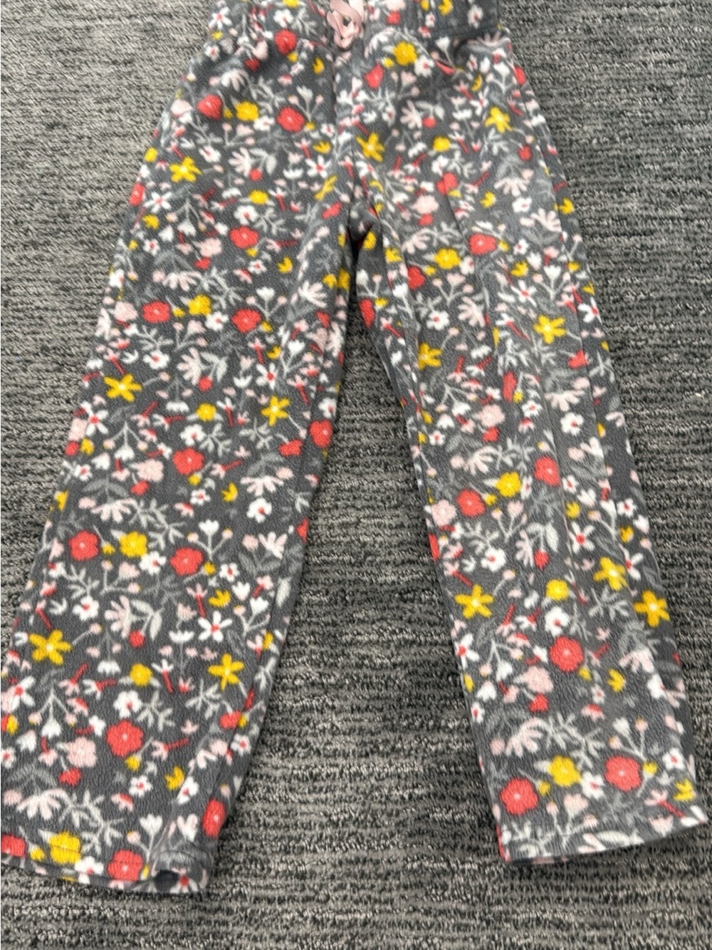 Gray Floral Fleece Pants with Pink and Yellow Flowers and others size 5-8 kids